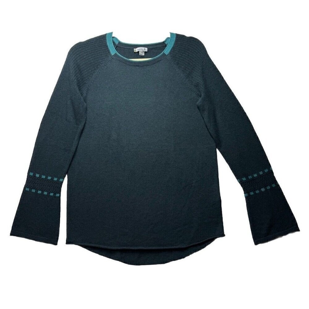 Smartwool Bell Sleeve Womens Sweater Everglade Heather Size XS Merino Wool Blend